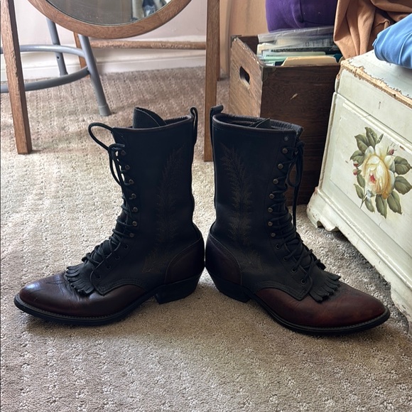 Women’s vintage Black and Brown Leather riding boots